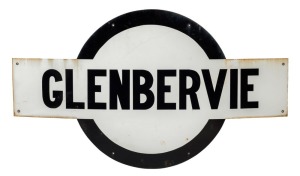 "GLENBERVIE" vintage train platform enamel sign,  ​​​​​​​81cm x 142cm