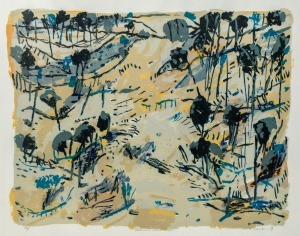 DAVID RANKIN (b.1946), Berima Landscape, lithograph in colours, Artist's Proof, titled, signed and dated 1989 in lower margin, 90 x 117cm; framed 131 x 157cm.