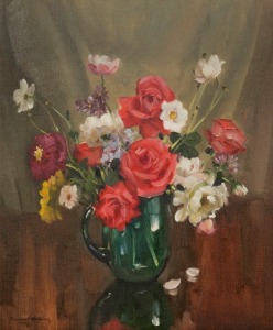 DERMONT JAMES JOHN HELLIER (1916 - 2006), Flower Piece 1, oil on board, signed lower left, 60 x 50cm; framed 73 x 63cm.