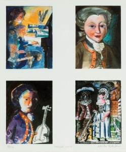 CHARLES RAYMOND BLACKMAN (1928 - 2018), Mozart Suite,  Inkjet print (4 panels), artist's Proof 2/8, editioned, titled and signed below image, 59 x 49 cm (overall), framed 88 x 78cm. Provenance: Leonard Joel, Prints & Photography | The Studio of Anne Hall,
