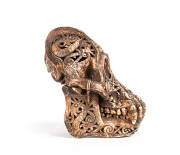 DAYAK carved monkey skull, height 22cm, width 17cm, 19cm - 2