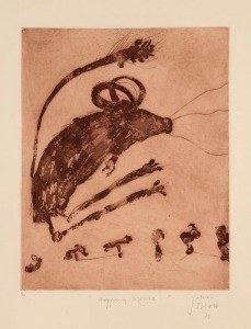 JOHN HENRY OLSEN (1928 - 2023), Hopping Mouse, Sugar lift etching 11/60, signed, dated, titled and editioned below image, 50 x 40 cm, framed 107 x 82cm. Provenance: Leonard Joel, The Paul Knobel Collection Prints & Photography, Melbourne, 18/05/2017, Lot