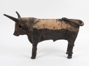 BULLOCK SCULPTURE Folk Art example crafted in metal, made by a Queensland cattle farmer in the Rockhampton region, 20th century. ex John Oxlade Collection, Buderim, Queensland. 30cm high, 46cm long - 2