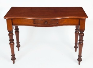 An Australian cedar hall table with serpentine fascia, single drawer and baluster legs, 19th century, 72.5cm high, 107cm wide, 49cm deep