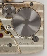 MOVADO&nbsp;9ct gold cased Art Deco gent's wristwatch, manual movement with subsidiary dial, 3.9cm high, 2.2cm wide including crown - 6