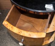 An Austrian Art Deco three drawer waterfall chest of drawers,&nbsp;Karelian birch and macassar ebony with ivorine&nbsp;handles, circa 1925, ​​​​​​​90cm high, 50cm wide, 56cm deep - 3