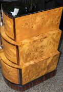 An Austrian Art Deco three drawer waterfall chest of drawers,&nbsp;Karelian birch and macassar ebony with ivorine&nbsp;handles, circa 1925, ​​​​​​​90cm high, 50cm wide, 56cm deep - 6