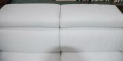 NATUZZI&nbsp;Italian white leather settee with return and adjustable headrests, 87cm high, 278cm across the arms, 170cm deep with return - 7