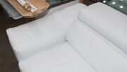 NATUZZI&nbsp;Italian white leather settee with return and adjustable headrests, 87cm high, 278cm across the arms, 170cm deep with return - 8