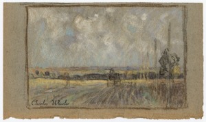 CHARLES ARTHUR WHEELER (1880 - 1977), Untitled (Italian farming landscape), pastels on paper, circa 1930s, signed lower left with studio signature stamp, 16 x 27cm.