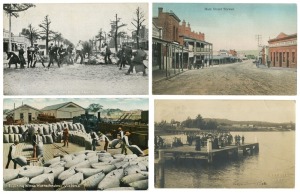 AUSTRALIAN & NEW ZEALAND POSTCARDS very impressive album of mainly real photo examples with many rarities including Trucking Wheat Warracknabeal, George Town Pier by Spurling, Snow in Ballarat, Kerang, Stawell, The Cable Station Southport Queensland, Hami