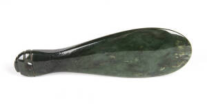 PATU: Maori green stone hand club. Childs size, 20cm