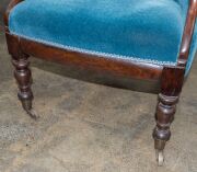 A Colonial Australian cedar easy chair with finely turned legs and scrolled arms, circa 1850,  62cm across the arms  - 3