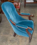 A Colonial Australian cedar easy chair with finely turned legs and scrolled arms, circa 1850,  62cm across the arms  - 11