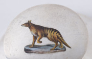 TASMANIAN TIGER: Sterling silver inkwell with enamel Thylacine decorated top, Birmingham, circa 1909, ​4cm high, 7cm diameter - 2