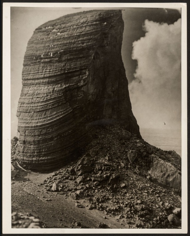 THE B.A.N.Z. ANTARCTIC EXPEDITION: Official original photograph by Captain Frank Hurley: Image A71 - Title: A Cinder from Creation's Crucible, with official "MAWSON ANTARCTIC EXPEDITION" handstamp and release date "FRIDAY MAY 23, 1930" verso, together wit