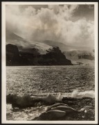 THE B.A.N.Z. ANTARCTIC EXPEDITION: Official original photograph by Captain Frank Hurley: Image A77 - Title: Glittering Seascape, Heard Island with official "MAWSON ANTARCTIC EXPEDITION" handstamp and release date "FRIDAY MAY 23, 1930" verso, together with