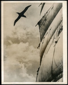 THE B.A.N.Z. ANTARCTIC EXPEDITION: Official original photograph by Captain Frank Hurley: Image A23 - Title: With The Discovery in the Antarctic, January, 1930. with official "MAWSON ANTARCTIC EXPEDITION" handstamp and release date "TUESDAY MAR. 25, 1930" 