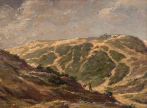 WILLIAM RUBERY BENNETT (1893-1987), Beyond the Dunes, 1933, Portsea, oil on board, signed lower left "W. Rubery Bennett, '33", titled verso, ​​​​​​​24 x 32cm, 35 x 44cm overall