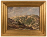 WILLIAM RUBERY BENNETT (1893-1987), Beyond the Dunes, 1933, Portsea, oil on board, signed lower left "W. Rubery Bennett, '33", titled verso, ​​​​​​​24 x 32cm, 35 x 44cm overall - 2