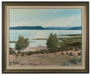 DAVID CLYDE DRIDAN (1932 - ), Calm Waters, Koorong, oil on canvas, signed lower left "Dridan", 70 x 80cm, 88 x 110cm overall - 2