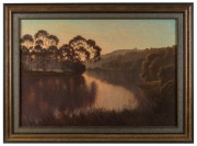 MICHAEL McCARTHY (1940 - ), (untitled river scene landscape), oil on board, signed lower right "Michael McCarthy, 1988", 65 x 95cm, 84 x 115cm overall - 2