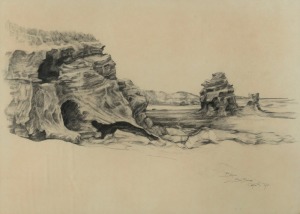 CHRISTOPHER R. TAYLOR (Australia), I.) Blairgowrie Back Beaches, 1985, II.) Yarra River, Kew, 1985, both signed "Christopher R. Taylor", pencil on paper, 53 x 73cm, 75 x 95cm each overall