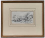 ABRAM LOUIS BUVELOT (1814-1888), Towards Home, pencil sketch, titled verso, 9 x 16.5cm, 27 x 32cm overall - 2