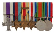 A WORLD WAR TWO MILITARY CROSS GROUP to Captain W.J. CHAPMAN, Royal Irish Fusiliers, who was badly wounded in action (7th April 1943) in TUNISIA: The group comprises his Military Cross (GRI), his 1939-45 Star, his Africa Star with clasp 1st Army, his Fran