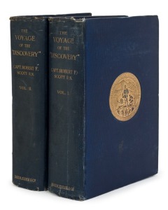 [ANTARCTIC EXPLORATION] "The Voyage of the Discovery" by Captain Robert F. Scott, [London : Smith, Elder & Co., 1905] 1st edition in 2 vols. Vol I, pp xx, 556; Vol II, pp xii, 508. Complete with all plates and folding maps. Illustrations. Publisher's orig