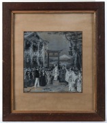 HALL THORPE (1874-1947), Japanese Wedding, watercolour and gouache, signed lower left "Hall Thorpe, '99", ​​​​​​​28 x 27cm, 55 x 47cm overall - 2