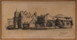 VICTOR COBB (1876-1945), The Old Scotch College, East Melbourne, dry point engraving, signed and titled in plate and pencil in the lower margins, 13 x 24cm, 29 x 39cm overall