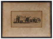 VICTOR COBB (1876-1945), The Old Scotch College, East Melbourne, dry point engraving, signed and titled in plate and pencil in the lower margins, 13 x 24cm, 29 x 39cm overall - 2