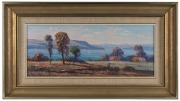 LEON HANSON (1918-2011), Sydney Harbour From Balmoral, oil on board,  signed lower right "Leon Hanson", ​​​​​​​24 x 60cm, 45 x 80cm overall - 2