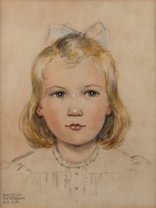 BETTY DEAN (ELIZABETH) PATERSON (1894 - 1970), Untitled (Portrait of a young girl), pencil and watercolours, signed lower left, 29 x 22cm; framed 49 x 41cm.