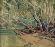 Artist Unknown, Untitled (The River Bend), watercolour, 29 x 34cm; framed 41 x 46cm.