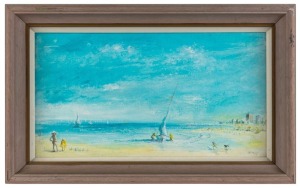 GREG IRVINE (1947 - ), (Williamstown beach),  oil on canvas board,  signed lower right "Irvine",  22cm x 38cm, 29cm x 47cm overall