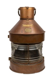 A copper and brass ship's masthead lantern, ​​​​​​​65cm high