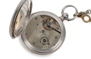 THE SOUTH AUSTRALIAN: antique sterling silver full hunter pocket watch on silver fob chain, engraved "Presented To Mr. R.A. WATTS Chief Officer Of The SOUTH AUSTRALIAN By The Saloon Passengers As A Mark Of Esteem. Adelaide, 1873". Together with a PORT OF - 2