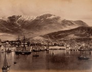 TASMANIA album including a nice selection of Tasmanian albumen prints many captioned. Of note: Examples by Beattie, Port Arthur Before the Fire. Also Lorne, Victoria showing the Coach on The Great Ocean Road, The Grand Pacific hotel in Lorne and many othe