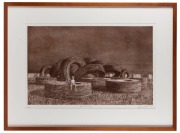 FRANK JEFFREY EDSON SMART (1921 - 2013), The Cable Coils, Aquatint etching, editioned lower left 41/80, signed and dated lower right Jeffrey Smart '01, 40 x 64cm; framed 66 x 88cm.