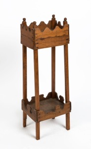 An antique Australian rustic plant stand, Baltic pine, Barossa Valley, South Australia, 19th century 92cm high, 32cm wide, 26cm deep