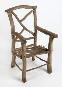 An Australian twig and branch armchair, early 20th century, ​​​​​​​98cm high, 53cm across the arms