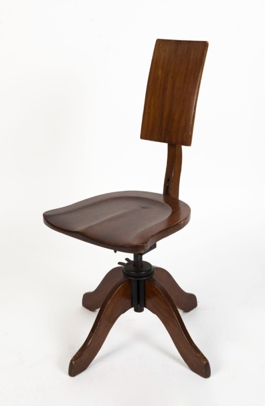 An Australian blackwood office chair, early 20th century, ​​​​​​​97cm high