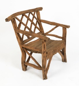 An Australian tea tree stick chair, early 20th century, ​​​​​​​81cm high, 57cm across the arms