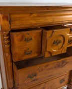 An antique Australian eight drawer chest with full turned columns, huon pine and kauri secondary timbers, 19th century, ​​​​​​​139cm high, 101cm wide, 50cm deep - 2