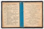 ROYAL PARK FOOTBALL CLUB: 1883 Member's Ticket in blue leather with 'R.P.F.C./1883' and borders in gilt on front and reverse. The interior page lists fixtures for 'FIRST TWENTY' & 'SECOND TWENTY',  the inside back cover a full printed page with details of - 2