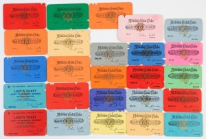 MELBOURNE CRICKET CLUB: 1968-69 - 1990-91 collection of "Lady's Tickets"; includes a couple of duplicates, (25).