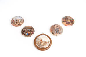 PRATT WARE: Group of 11 pot lids. English mid 19th century.