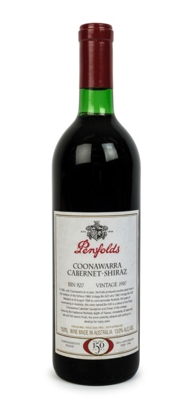 1990 PENFOLDS Bin 920, Cabernet-Shiraz, Coonawarra, South Australia (1 bottle) in original wooden case